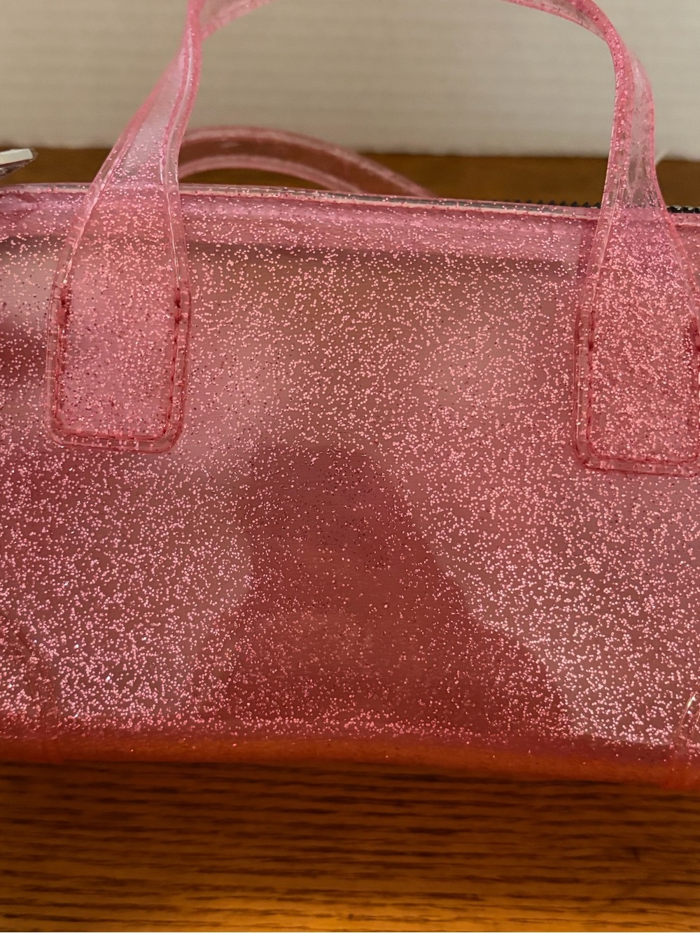 Madden Girl Pink Glitter Jelly Mini Tote with Star Charm - Picture 6 of 7